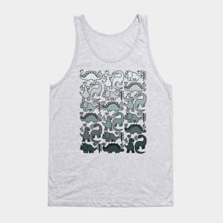 Monochromatic Dinosaurs Tank Top